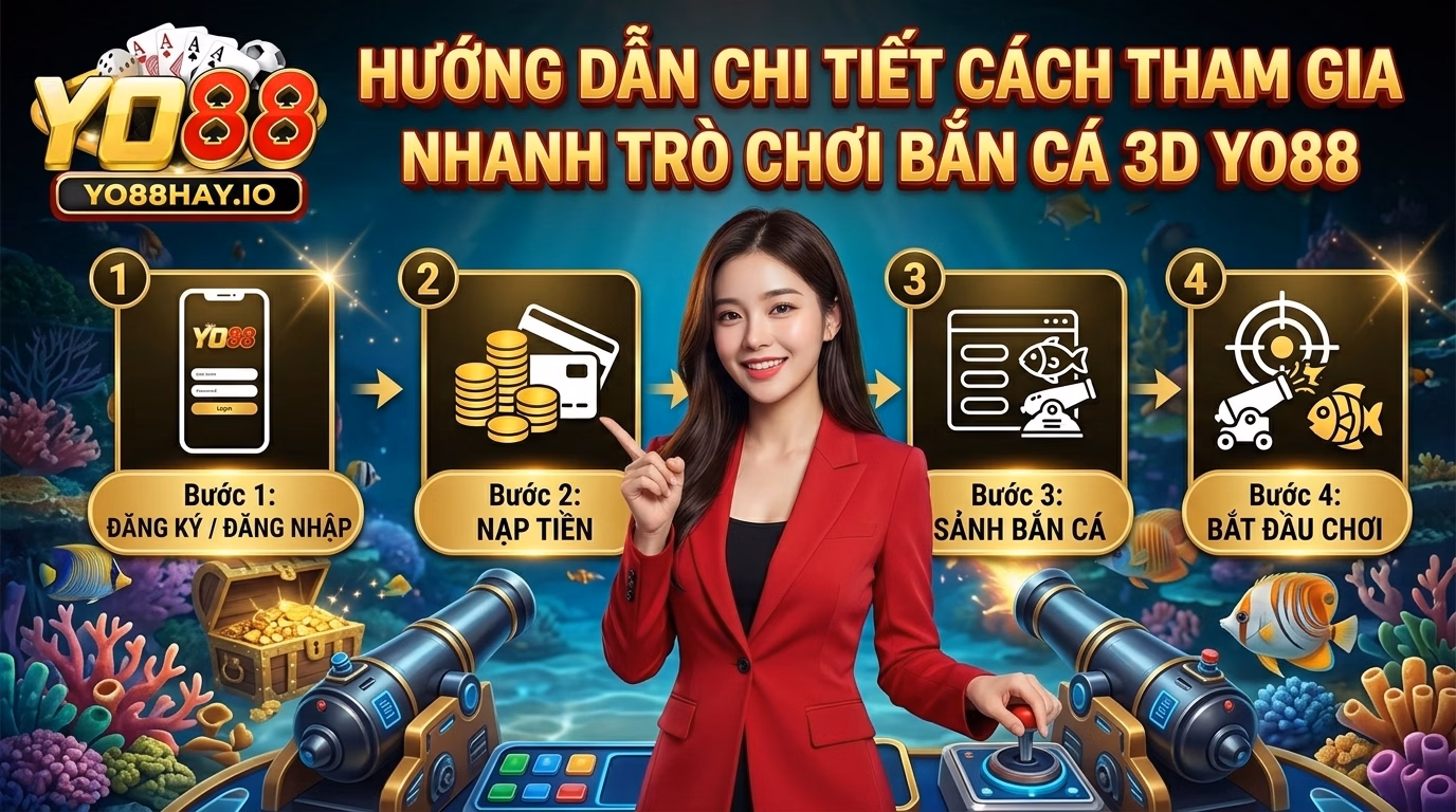 Hướng dẫn chi tiết các bước tham gia chơi bắn cá 3d YO88 nhanh chóng Hướng dẫn chi tiết các bước tham gia chơi bắn cá 3d YO88 nhanh chóng